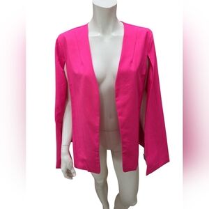 Women's Open Front Pink Cape Sleeve Blazer